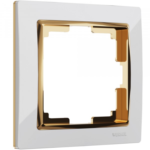Рамка на 1 пост Werkel WL03-Frame-01-white-GD Snabb (белый/золото) - купить в Екатеринбурге