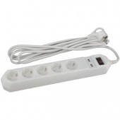 USF-5es-1.5m-USB-W Сетевой фильтр ЭРА (белый) с заземл, 3x0,75мм2, с выкл, 5гн+2USB, 1.5м - купить в Екатеринбурге