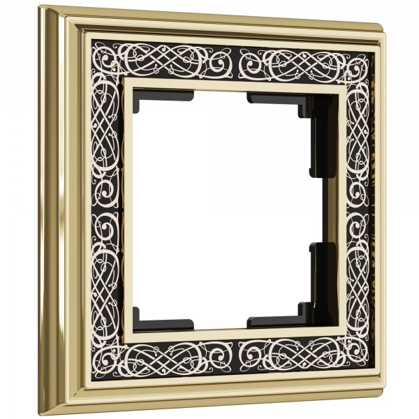 Рамка на 1 пост WL77-Frame-01 Palacio Gracia (золото/черный) - купить в Екатеринбурге